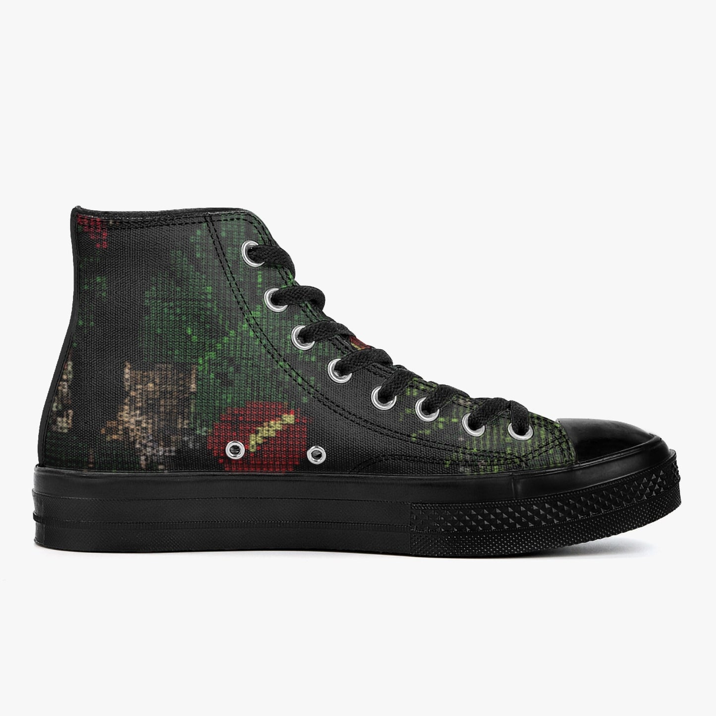 New Balanced High-Top Canvas Shoes - Black