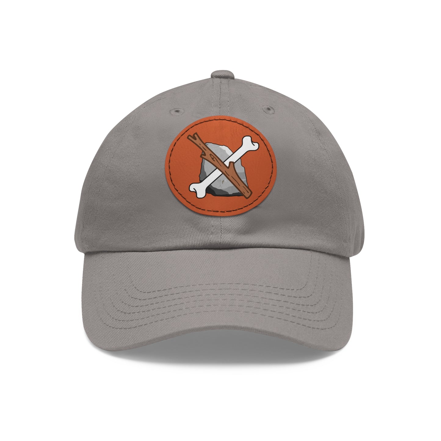 Dad Hat with Leather Patch (Round)