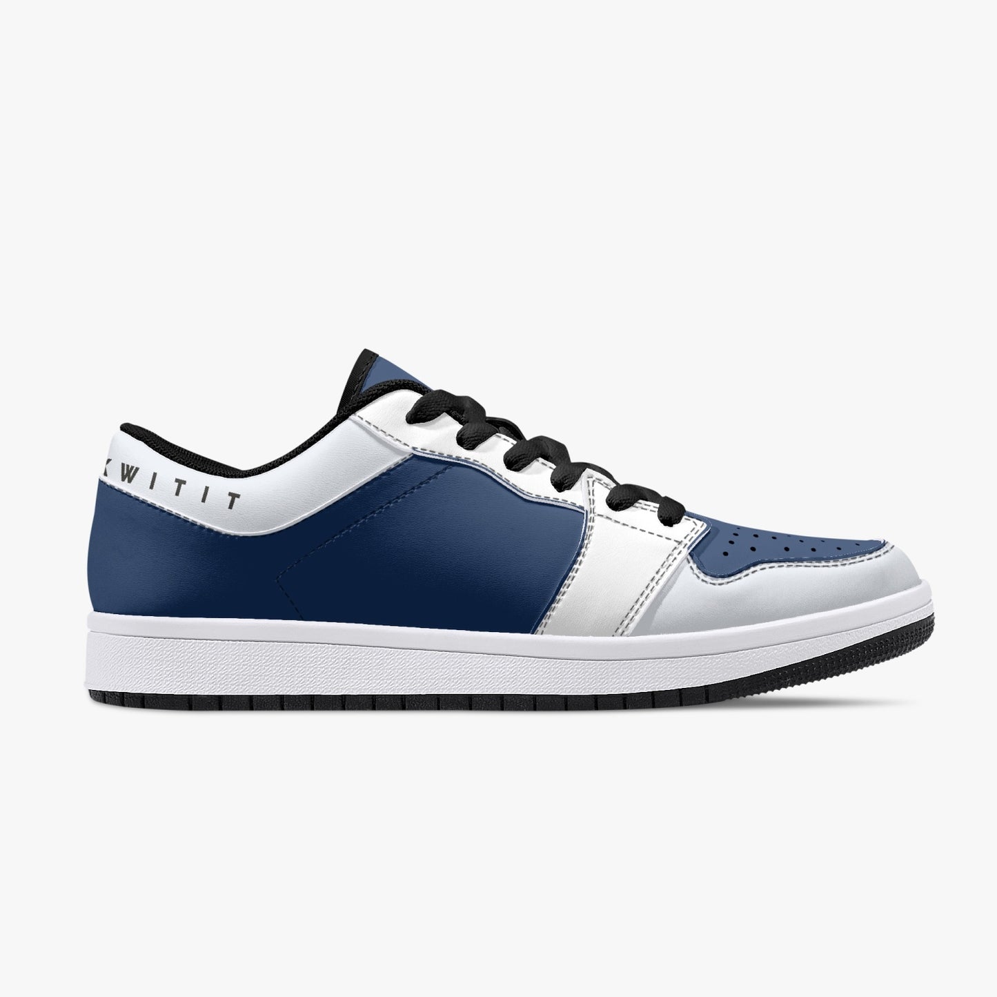 Smyly Blues Low-Top Leather Sneakers - White/Black