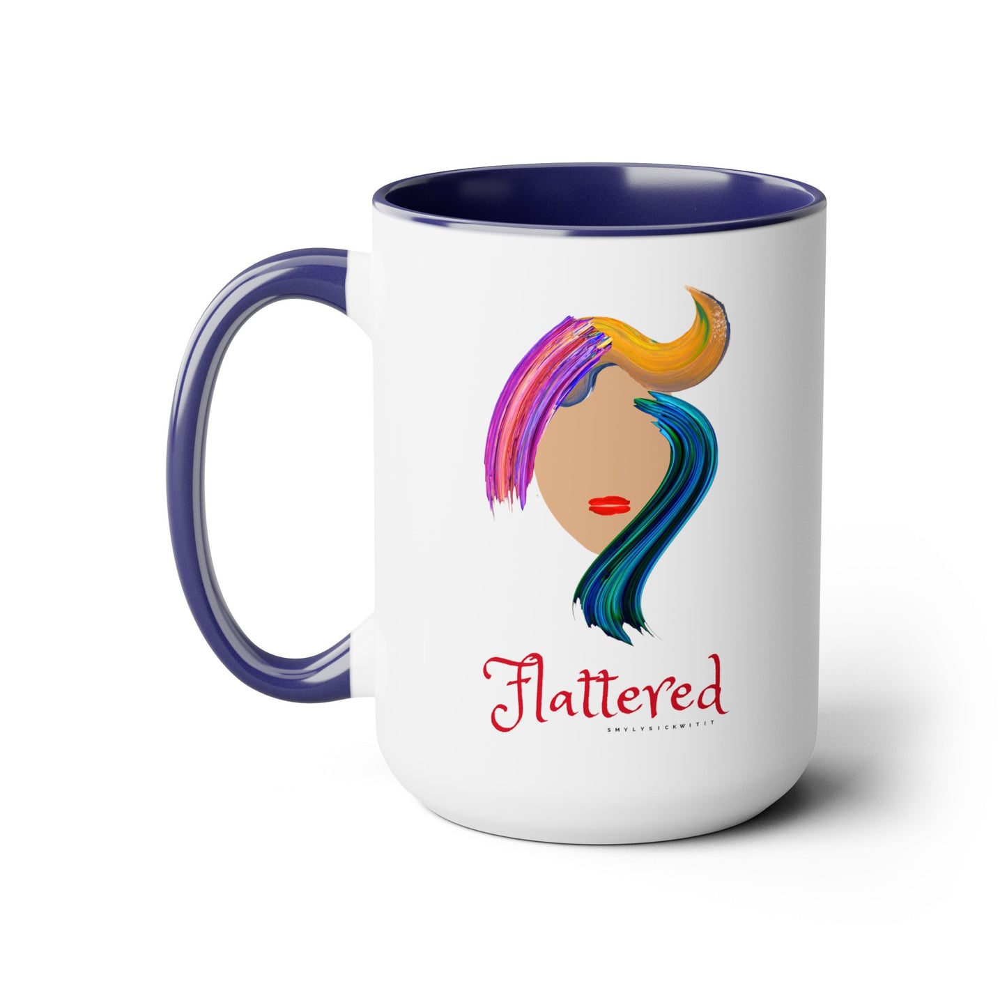 Flattered Two-Tone Coffee Mugs, 15oz