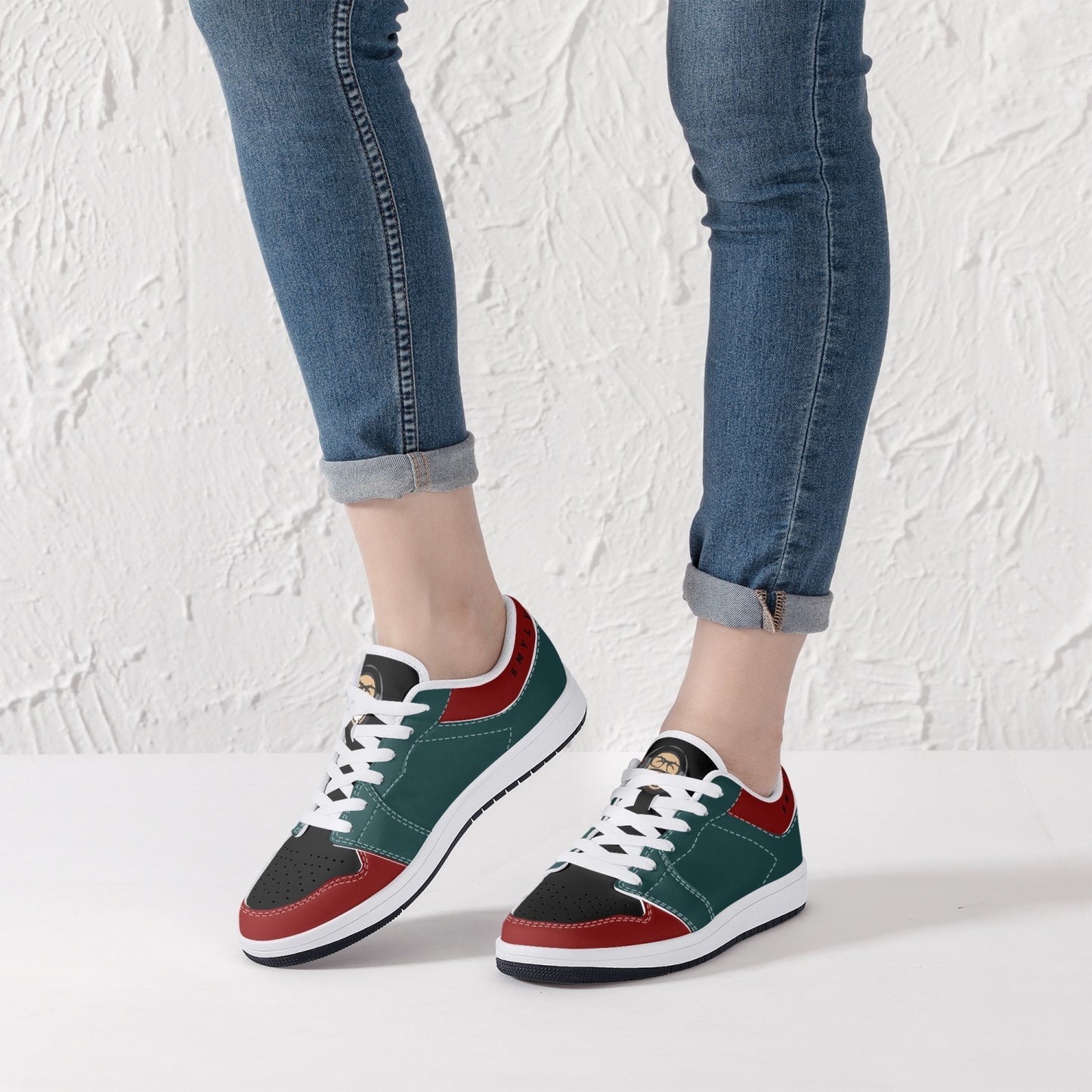 Smyly Sickwitit Low-Top Leather Sneakers - White/Black
