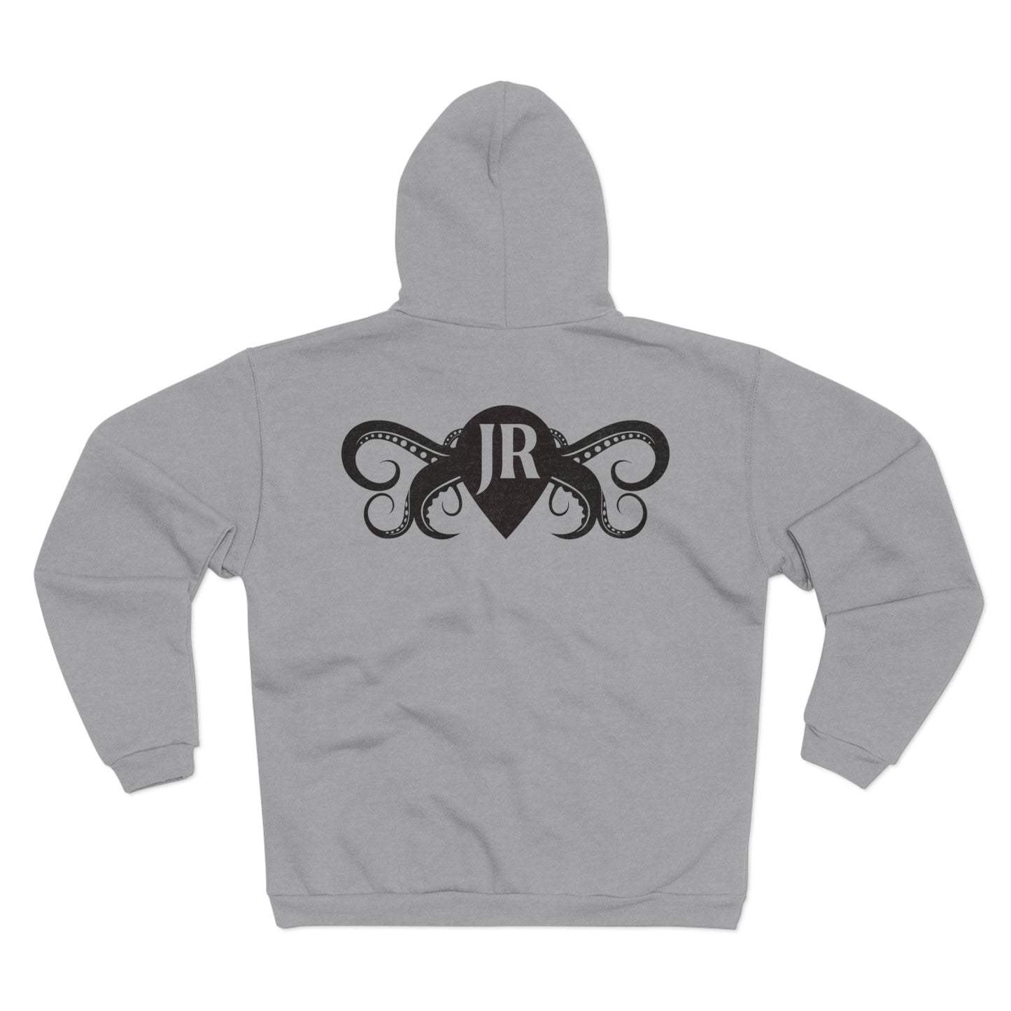 JR Unisex Hooded Zip Sweatshirt with Octopus Design - Perfect for Aquatic Lovers