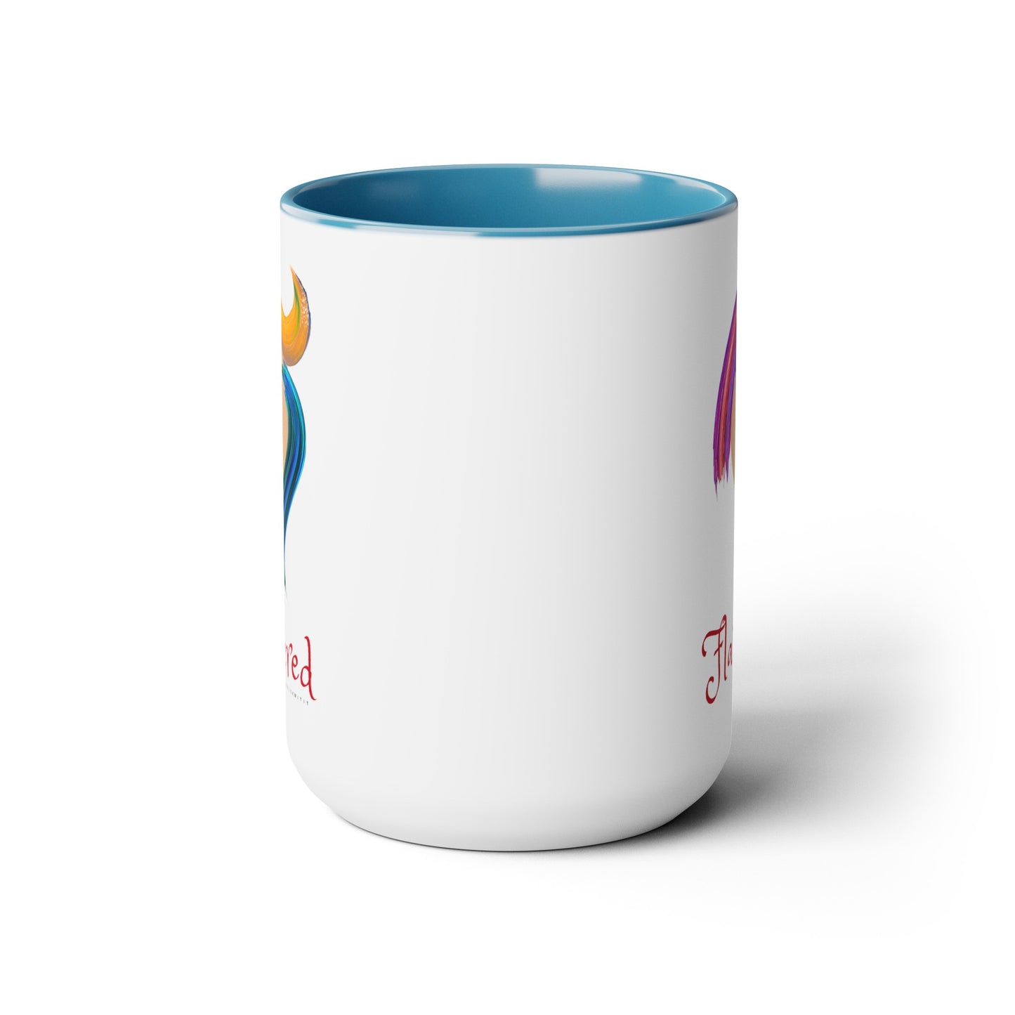 Flattered Two-Tone Coffee Mugs, 15oz