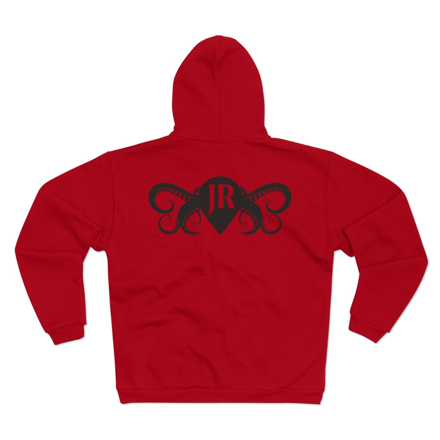 JR Unisex Hooded Zip Sweatshirt with Octopus Design - Perfect for Aquatic Lovers