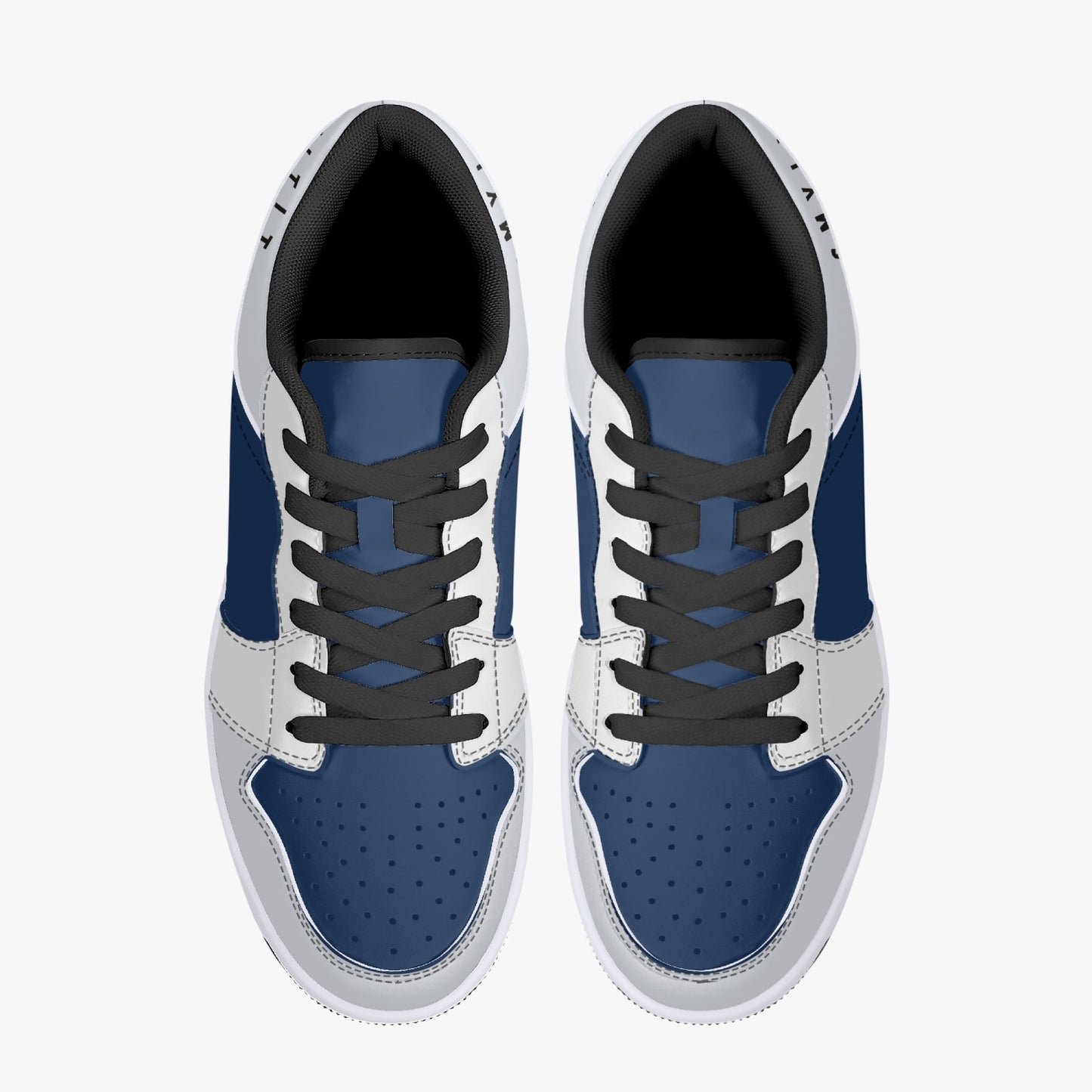 Smyly Blues Low-Top Leather Sneakers - White/Black