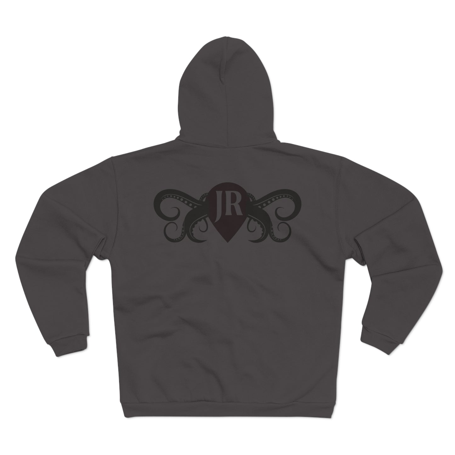 JR Unisex Hooded Zip Sweatshirt with Octopus Design - Perfect for Aquatic Lovers