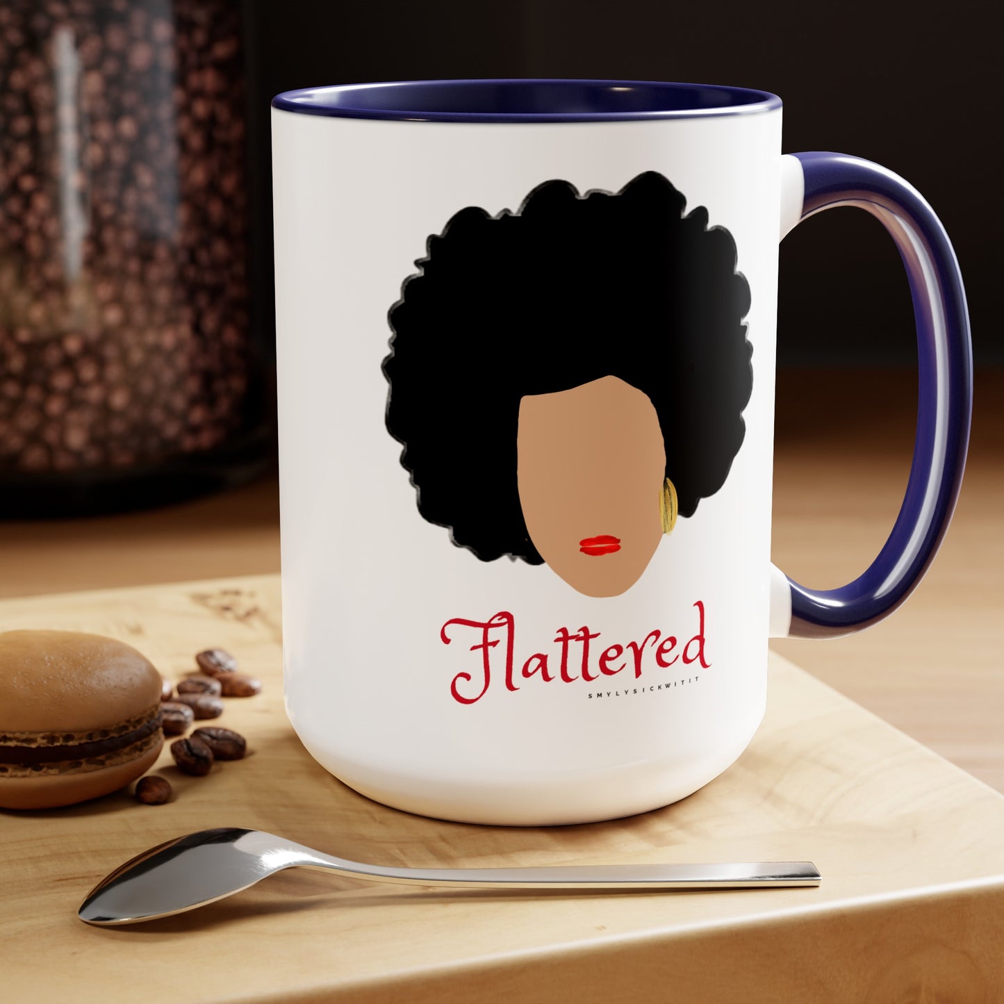 Flattered Two-Tone Coffee Mugs, 15oz