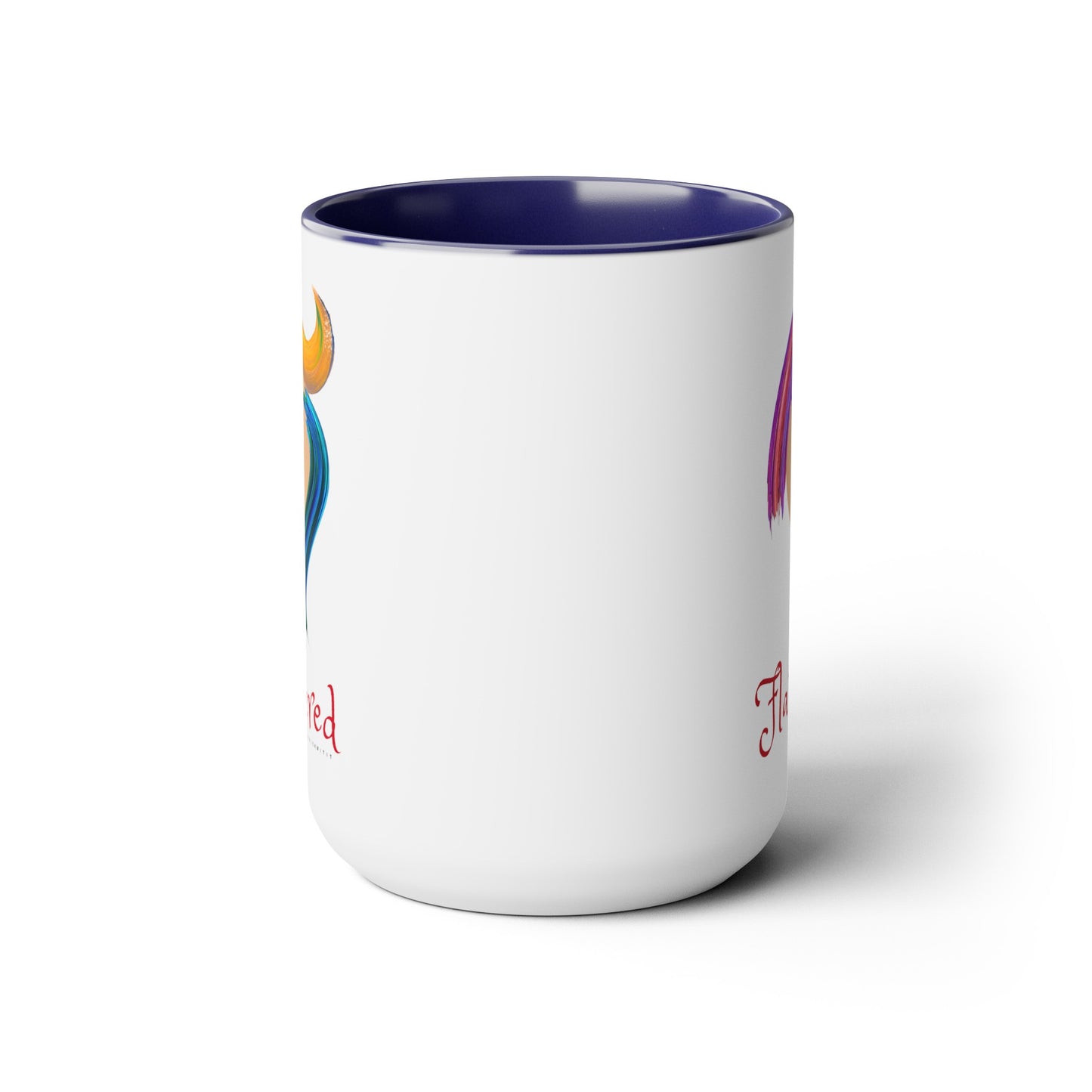 Flattered Two-Tone Coffee Mugs, 15oz