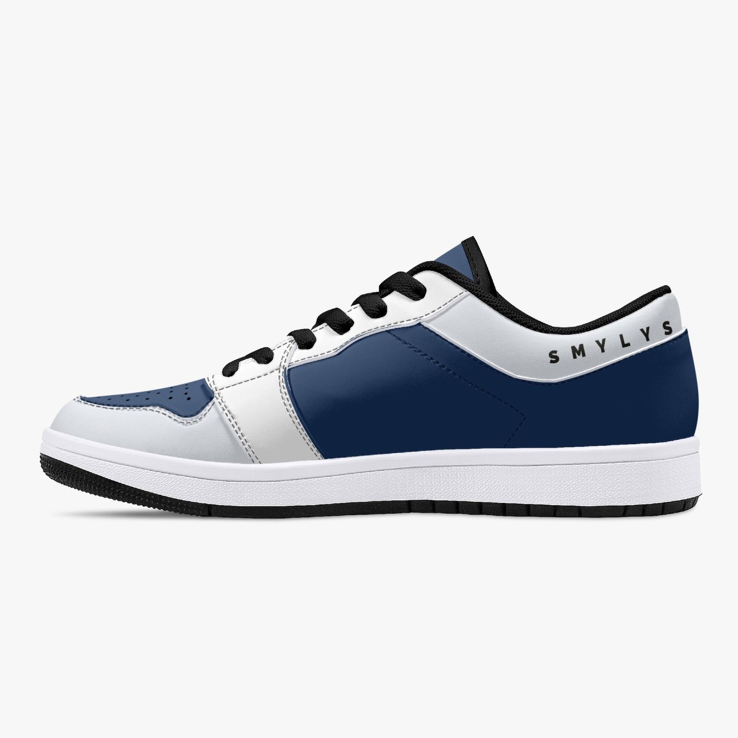 Smyly Blues Low-Top Leather Sneakers - White/Black