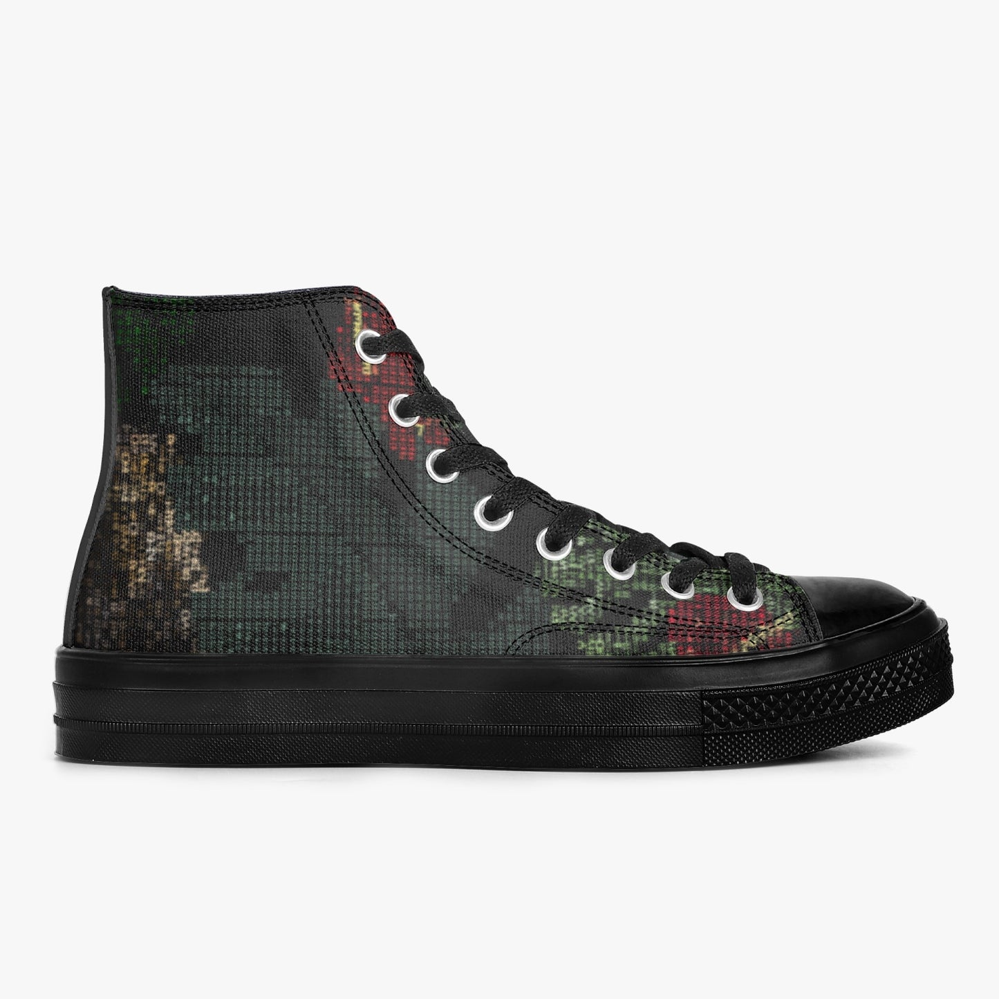 New Balanced High-Top Canvas Shoes - Black