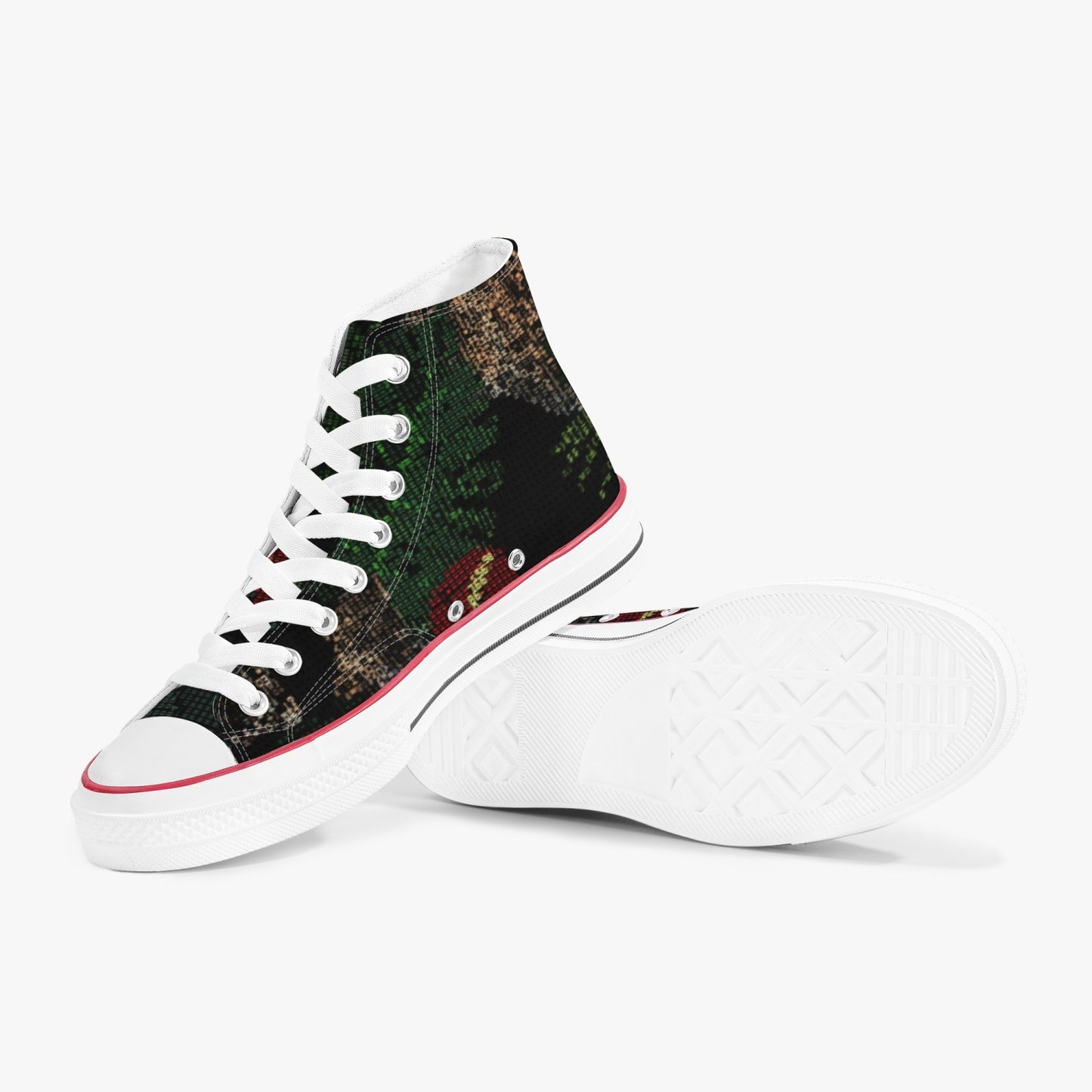 New Balanced High-Top Canvas Shoes - White