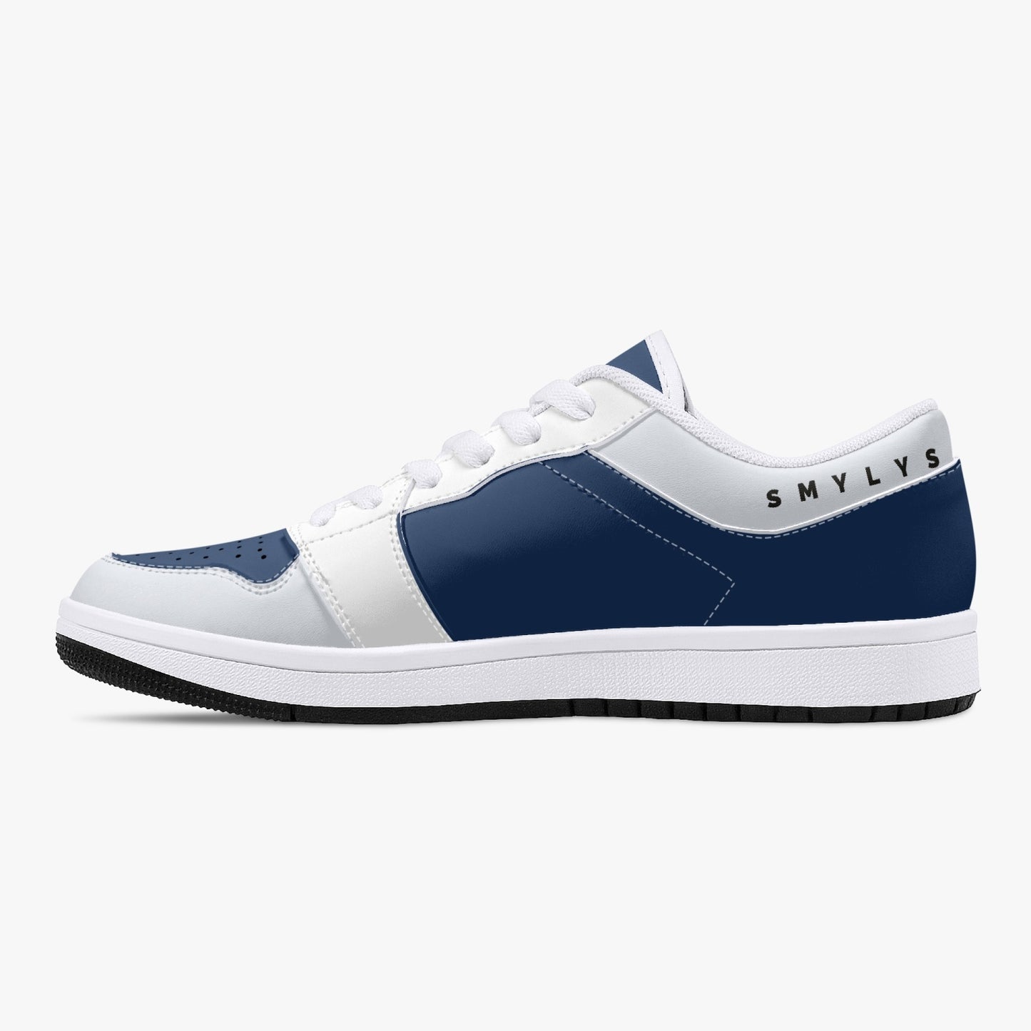 Smyly Blues Low-Top Leather Sneakers - White/Black