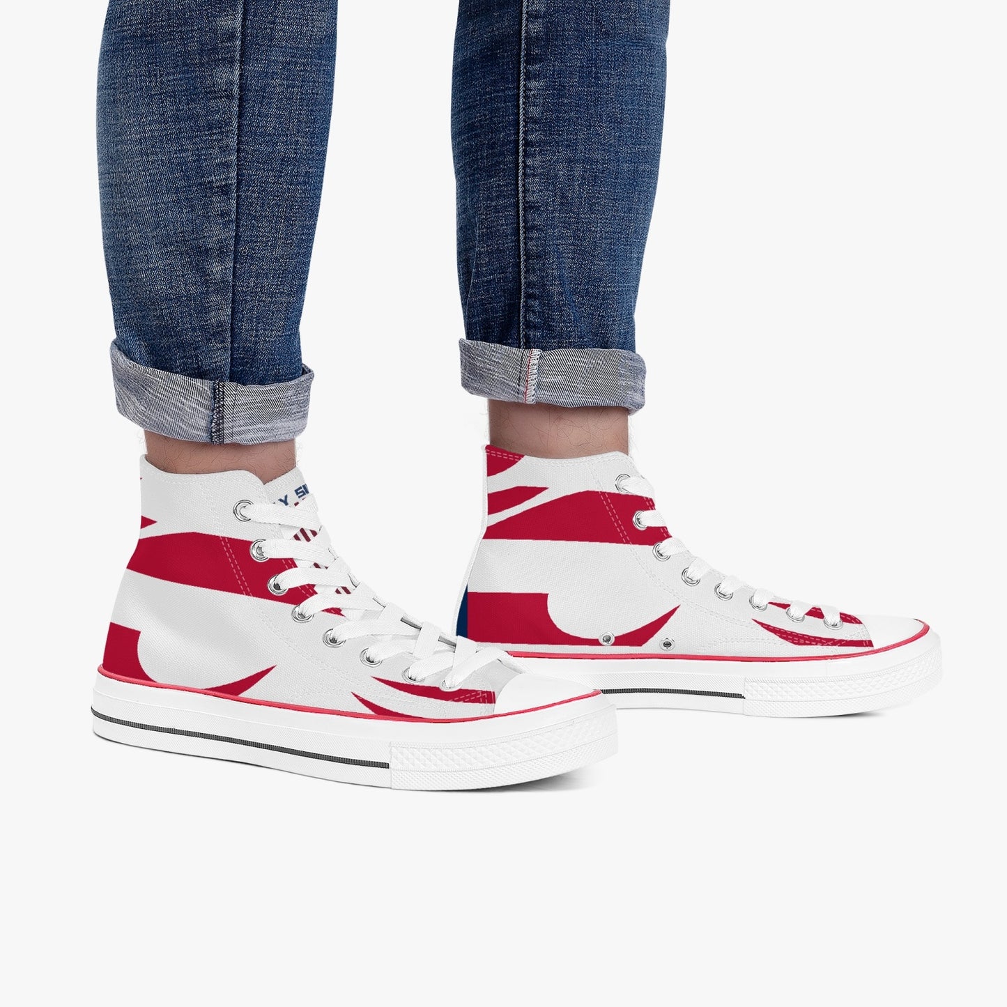 Smyly Sickwitit USA New High-Top Canvas Shoes - White