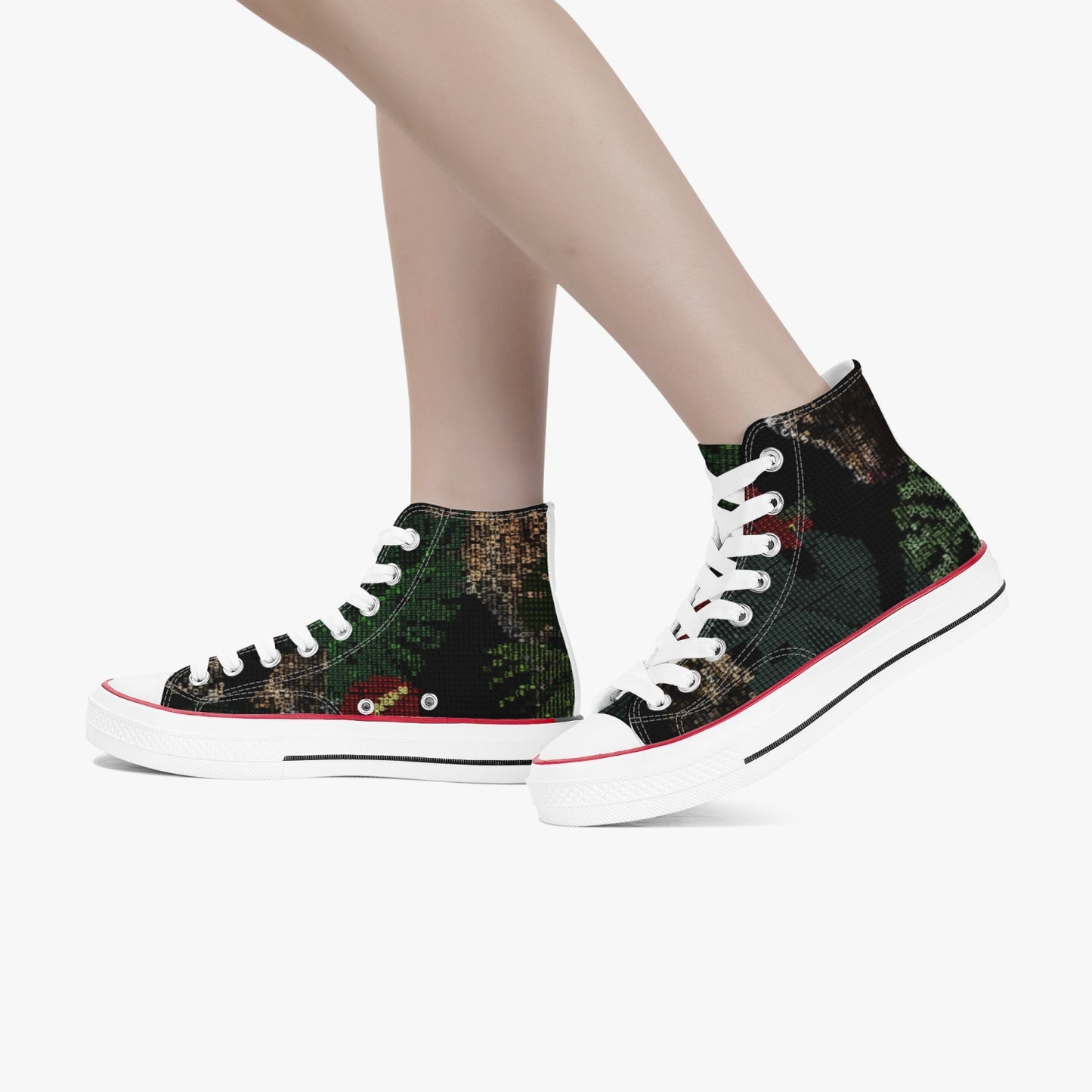 New Balanced High-Top Canvas Shoes - White