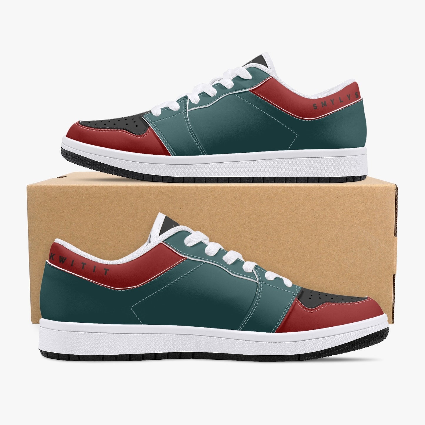 Smyly Sickwitit Low-Top Leather Sneakers - White/Black