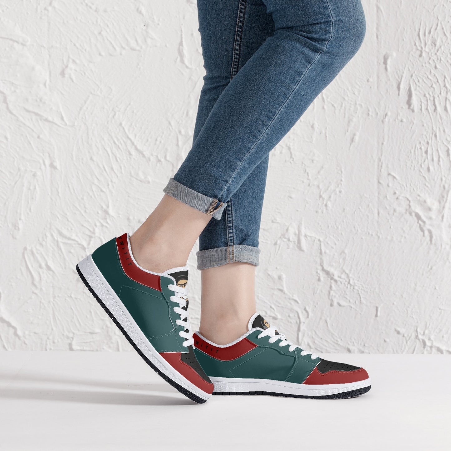 Smyly Sickwitit Low-Top Leather Sneakers - White/Black
