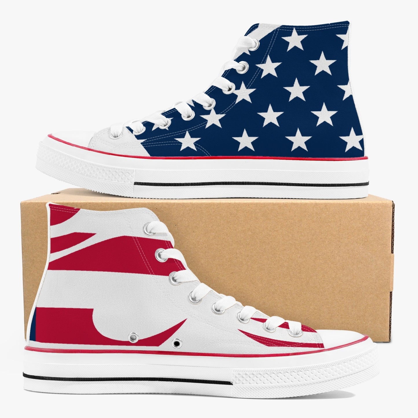Smyly Sickwitit USA New High-Top Canvas Shoes - White