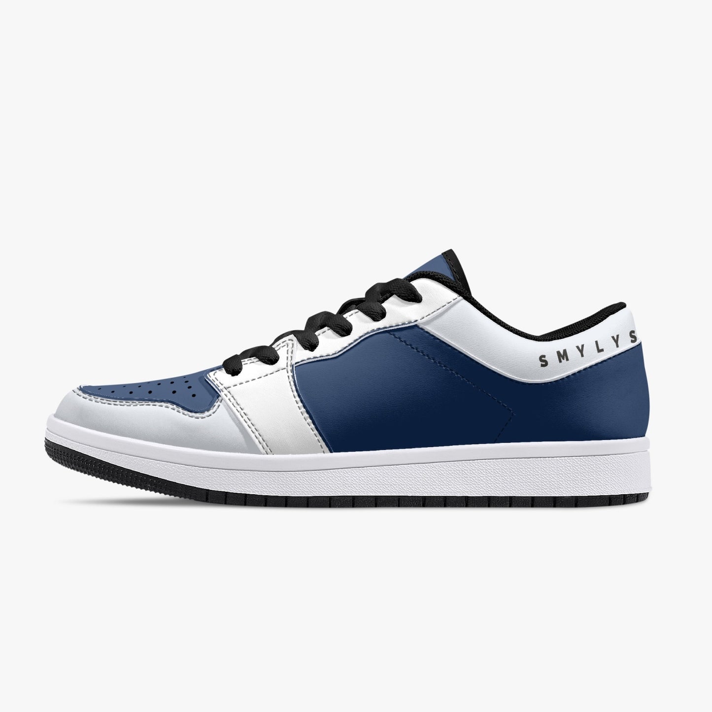 Smyly Blues Low-Top Leather Sneakers - White/Black