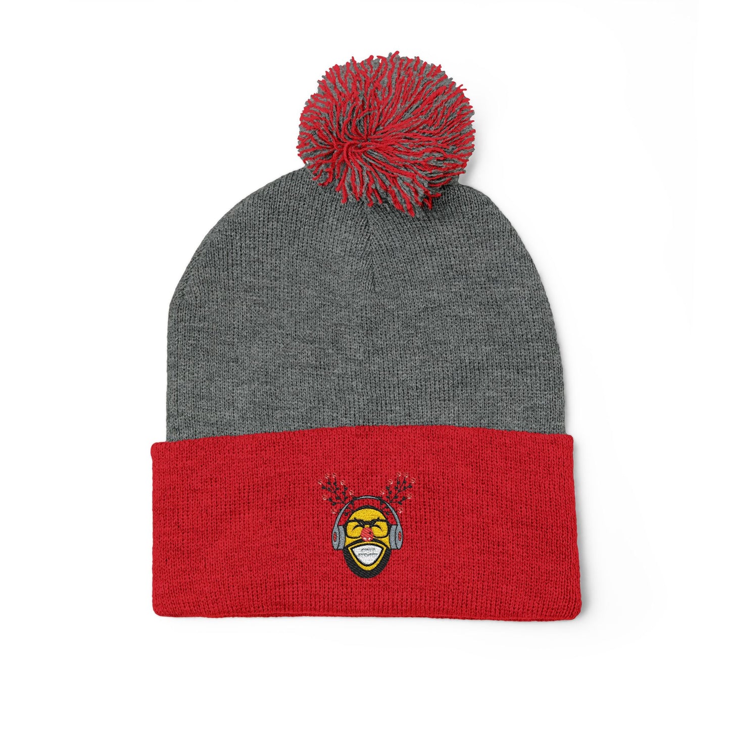 Flooded Christmas Pom-Pom Knit Cap