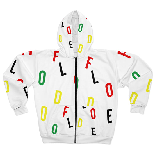 Flooded letters Unisex Zip Hoodie
