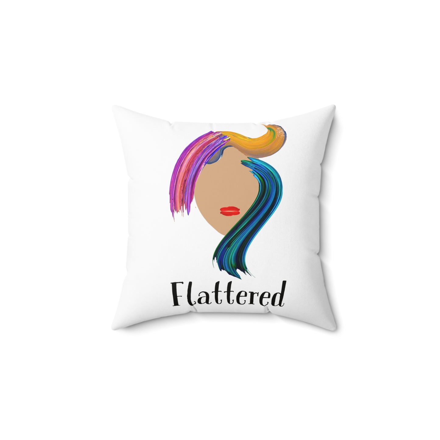 Flattered  Spun Polyester Square Pillow