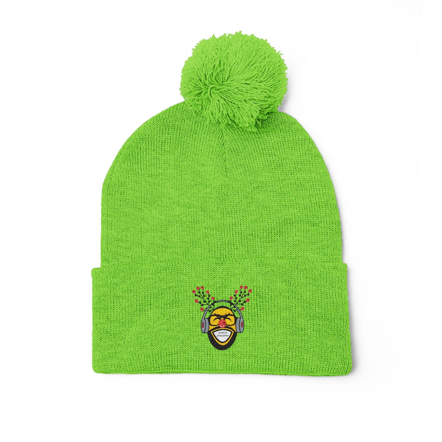 Flooded Christmas Pom-Pom Knit Cap