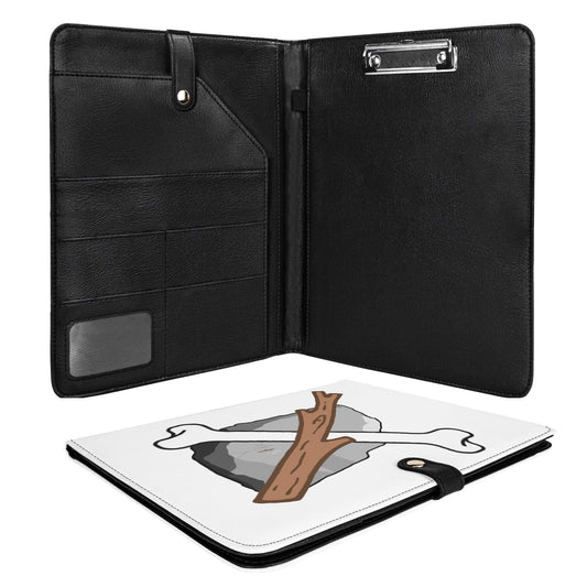 SSB Foldable Leather Portfolio Organizer with Clipboard
