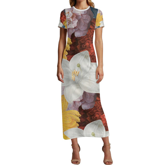 FLOODED Womens Short Sleeve Dress Casual