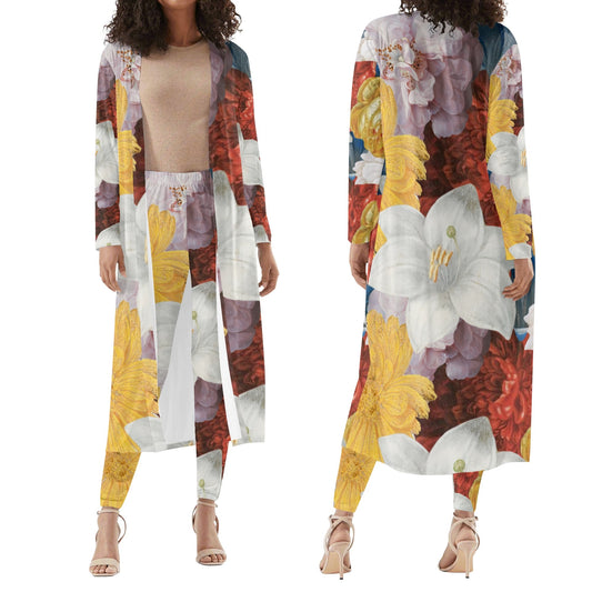 FLOODED VIBES Womens Long Sleeve Cardigan and Leggings Sets