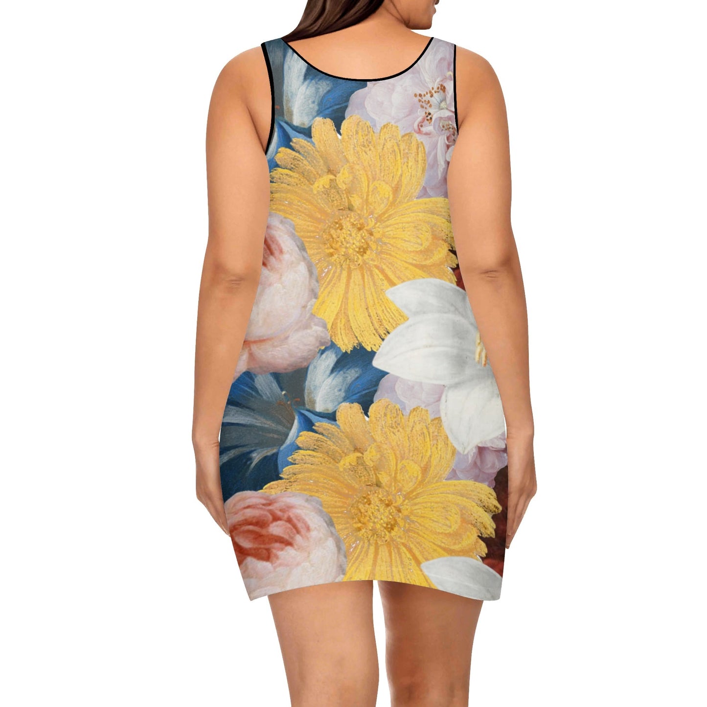 FLOODED VIBES Womens Elegant Sleeveless Vest Dress