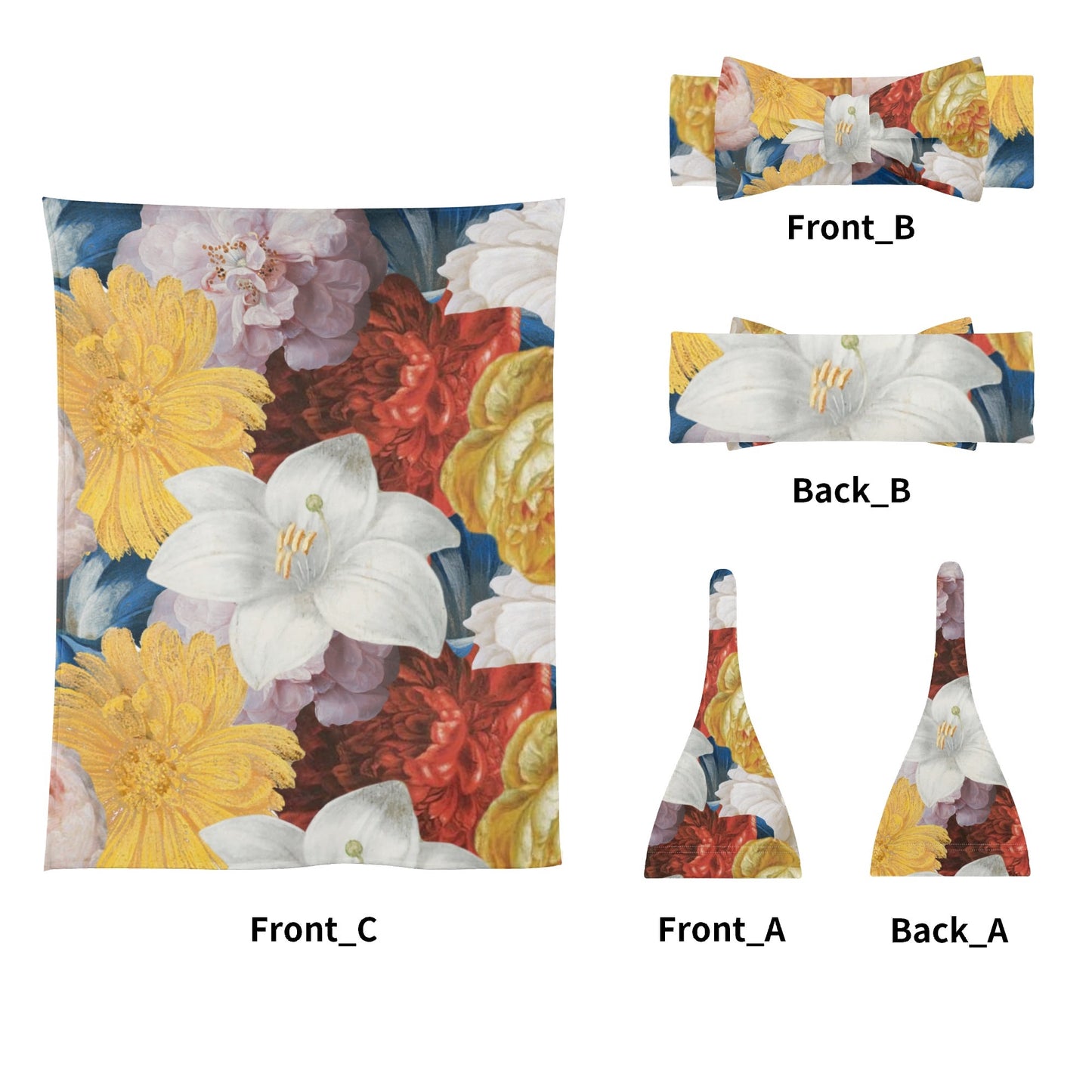 Flooded Vibes Newborn 3 Pcs for Beanie Baby Hat Hairband Blanket