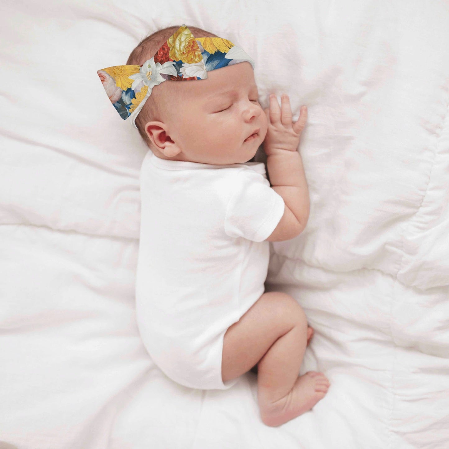 Flooded Vibes Newborn 3 Pcs for Beanie Baby Hat Hairband Blanket