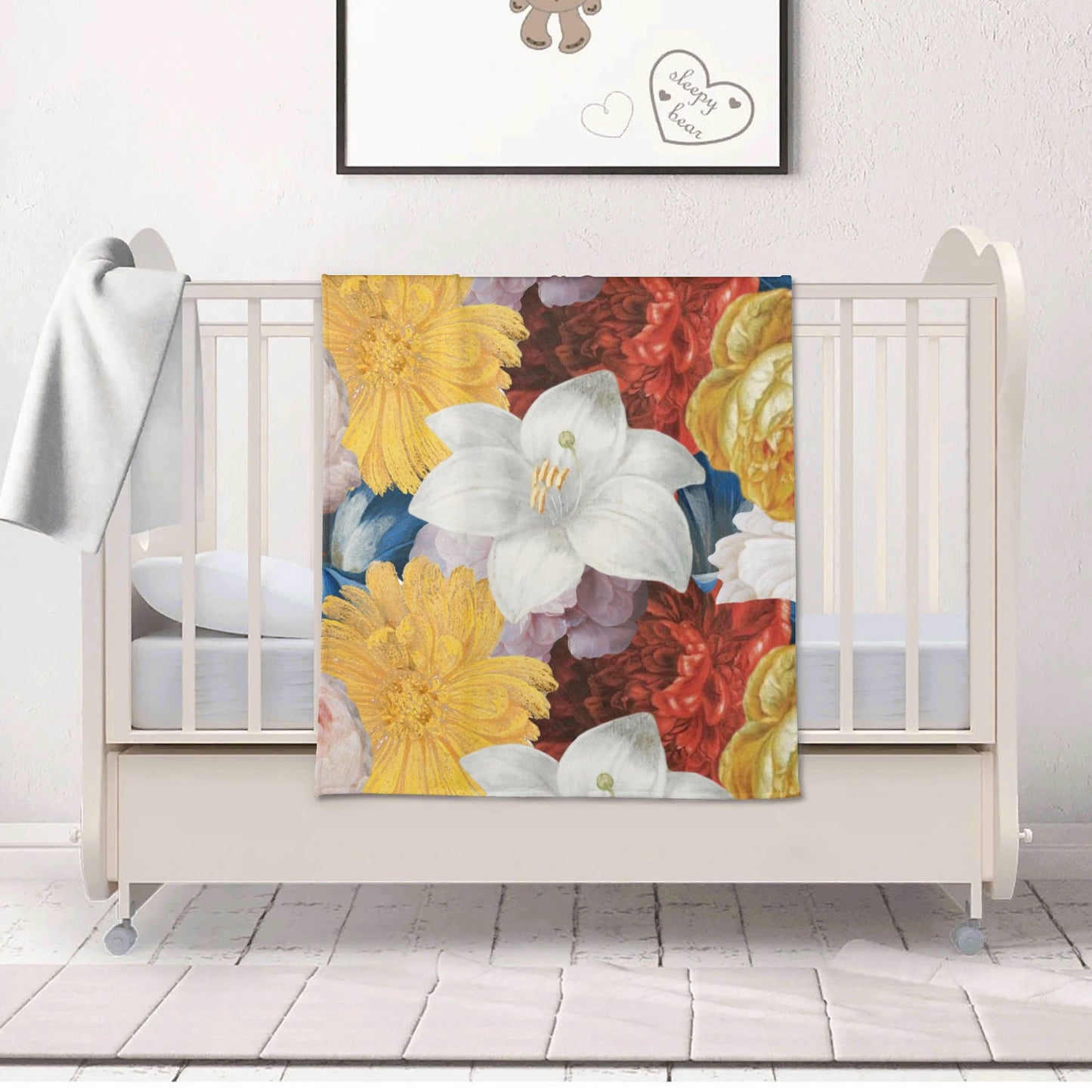 Flooded Vibes Newborn 3 Pcs for Beanie Baby Hat Hairband Blanket