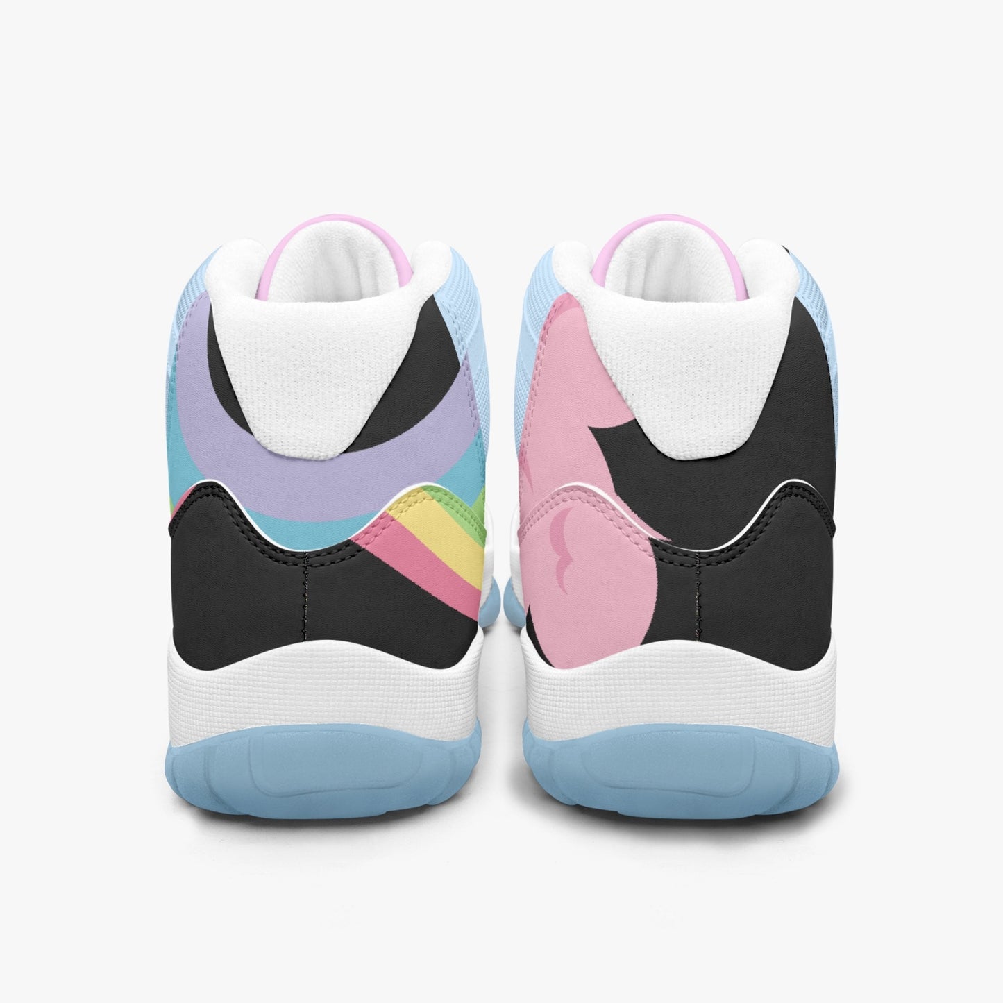 Cotton Candy Clouds Basketball Sneakers -Blue Sole