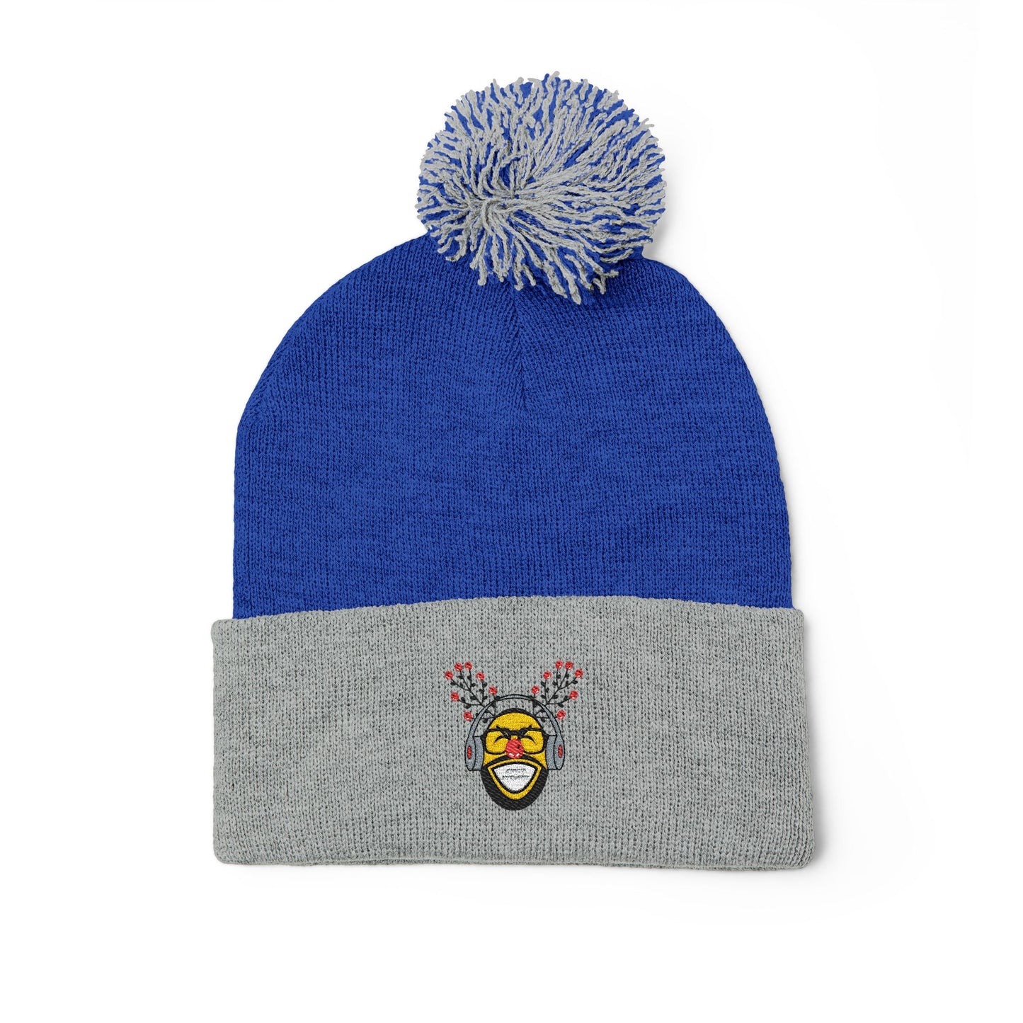 Flooded Christmas Pom-Pom Knit Cap