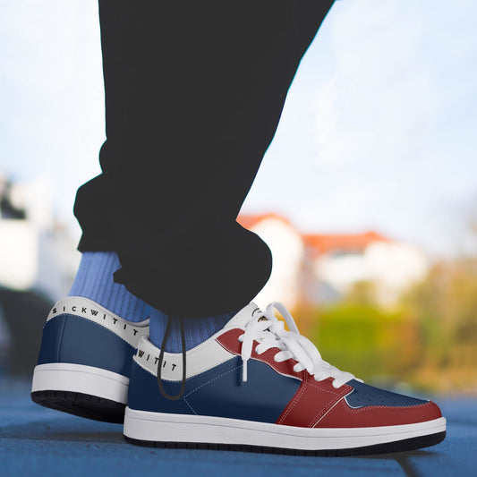 Smyly Sickwitit Low-Top Leather Sneakers - White/Black