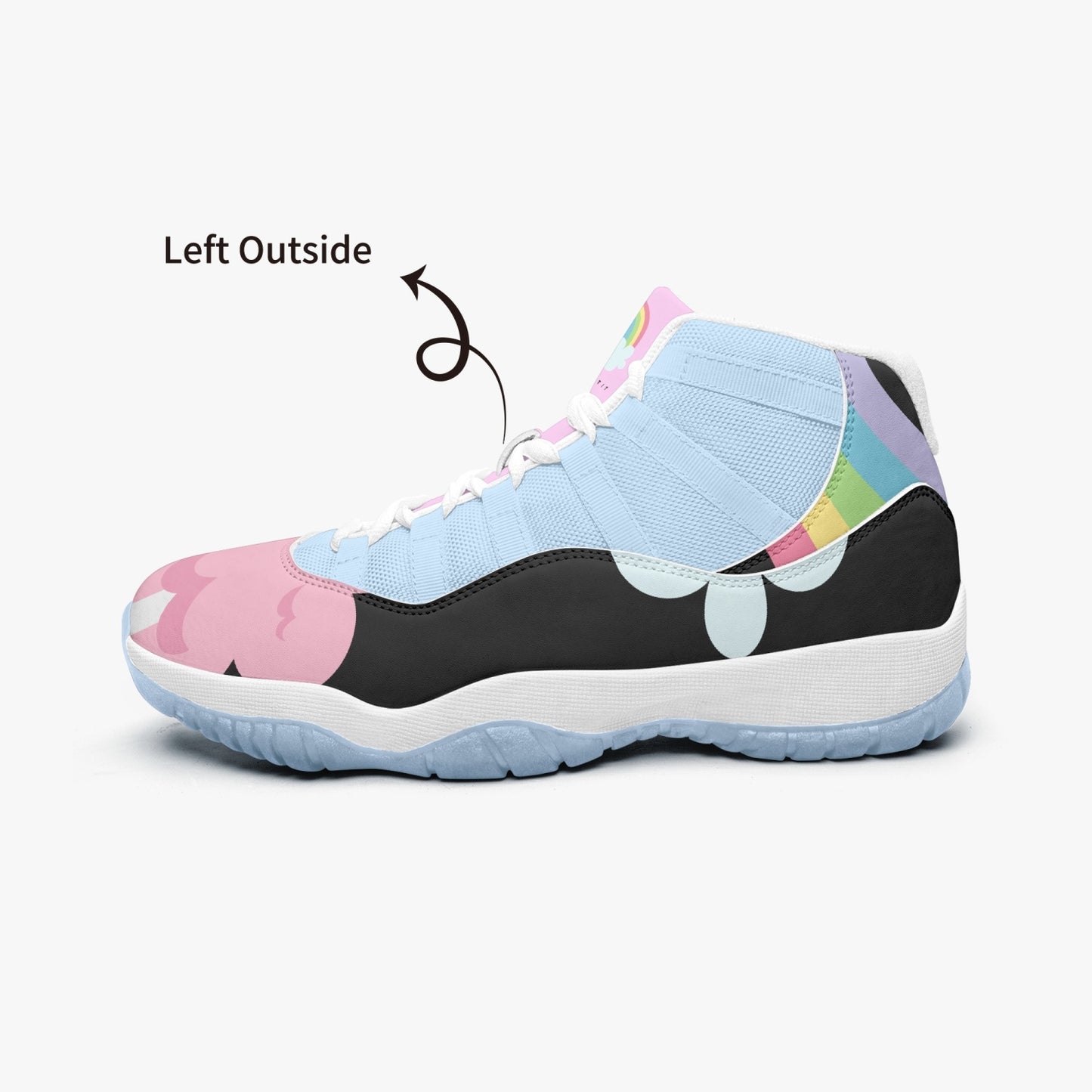 Cotton Candy Clouds Basketball Sneakers -Blue Sole