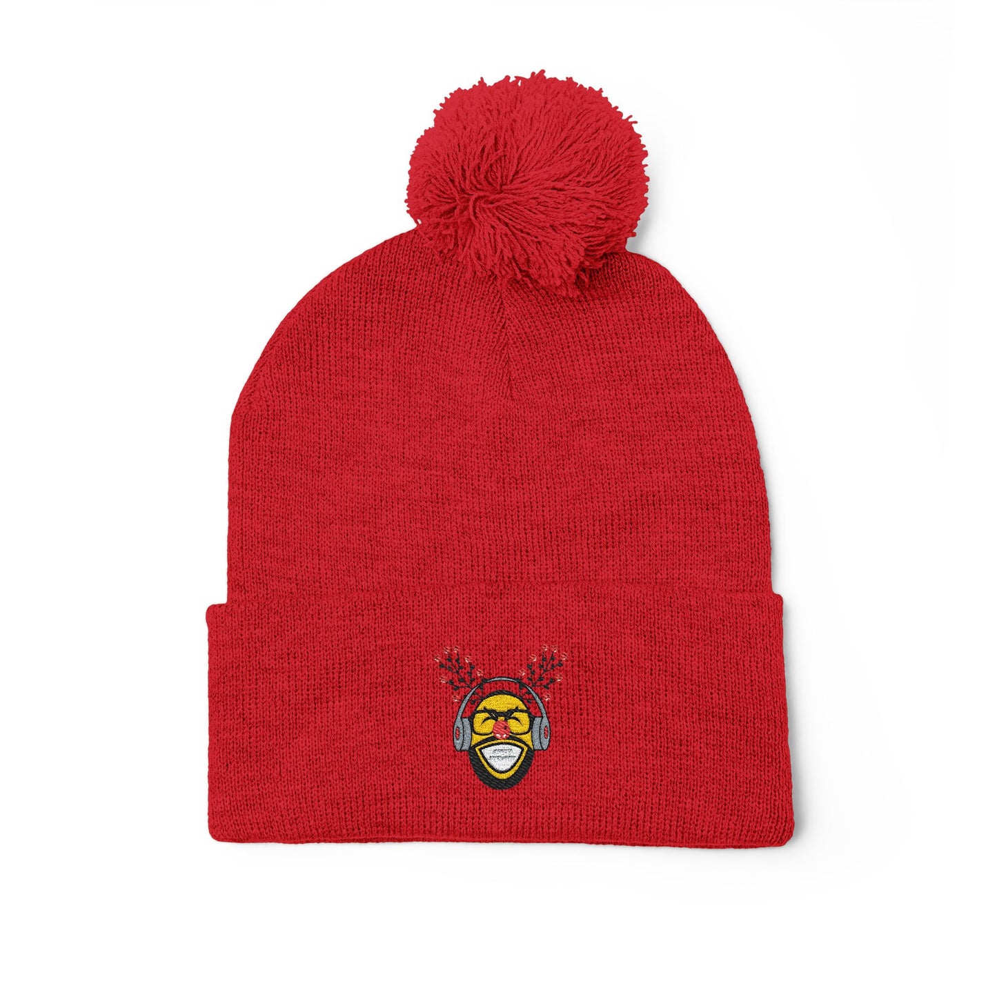 Flooded Christmas Pom-Pom Knit Cap