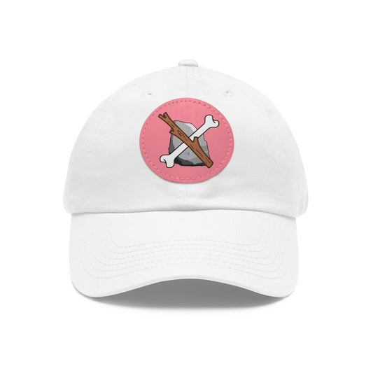 Dad Hat with Leather Patch (Round)