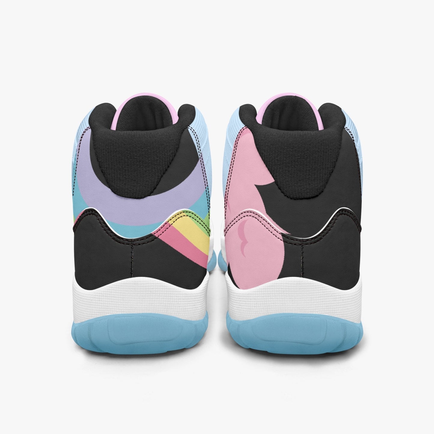 Cotton Candy Clouds Basketball Sneakers -Blue Sole