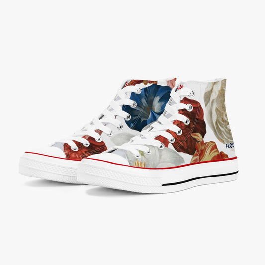 New High-Top Flooded Vibes Canvas Shoes - White