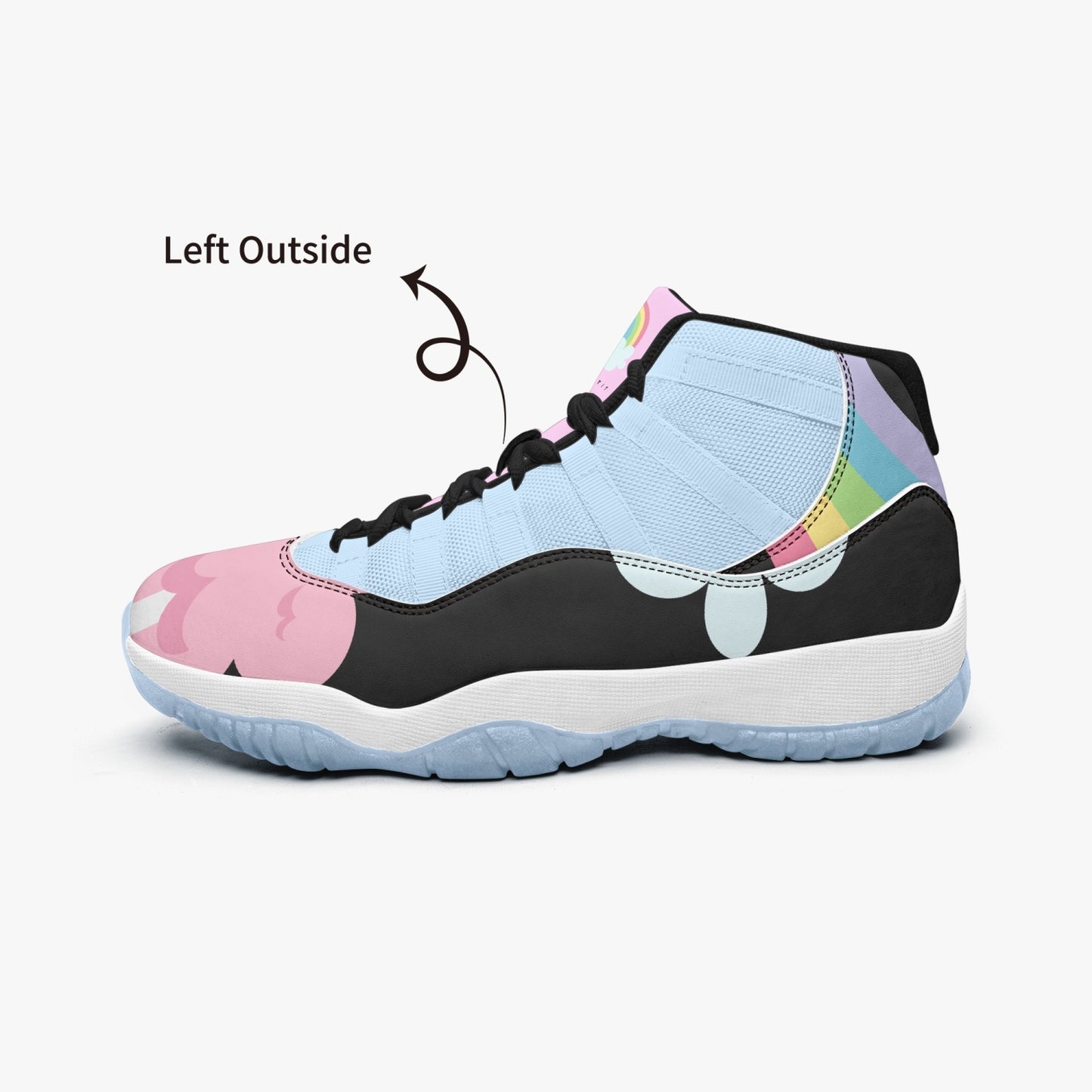 Cotton Candy Clouds Basketball Sneakers -Blue Sole